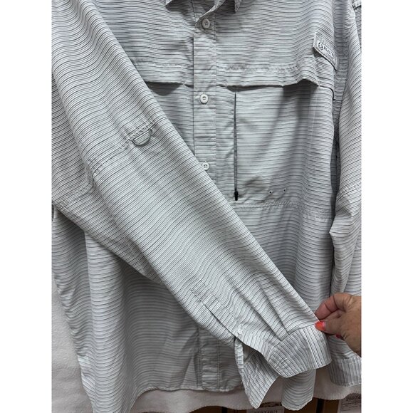 Realtree Fishing Mens 2XL Striped Long Sleeve Button-Up Shirt Lightweight Polyes - Picture 12 of 13